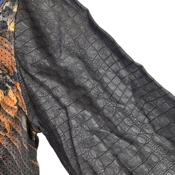 Vintage Royal Army Eagle City print croc long sleeve top Size XL - Picture 2 of 9